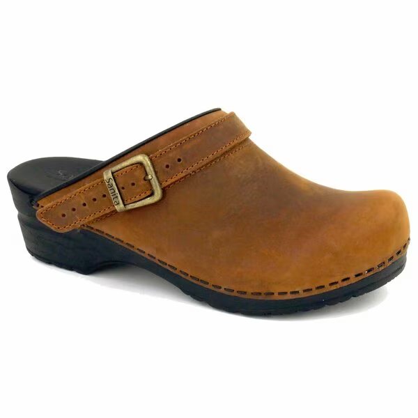 MORSE Women's Leather Open Back Clog in Chestnut, Size 5.5-6, PR, Sanita, Mfr#: 1200038-003-37